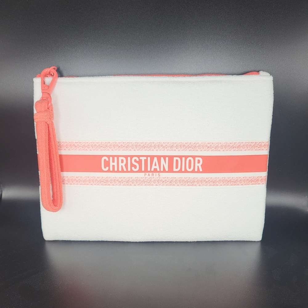 Dior White and Coral Clutch